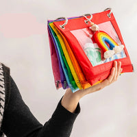 Pochette transparente arc-en-ciel fashion
