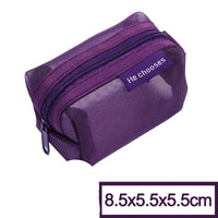 Trousse maquillage transparente mode compacte - modèle Purple-8.5x5.5x5.5cm / 10PCS - TransparenceSac.com
