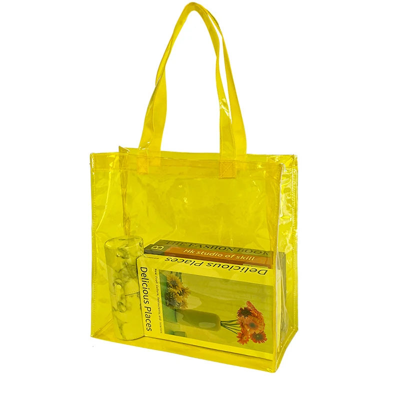 Sac de plage transparent bleu tendance