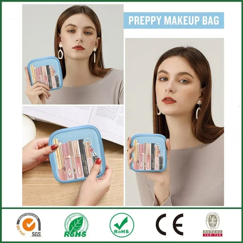 Trousse transparente élégante voyage cosmétique