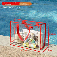 Sac de plage transparent grande capacité - modèle 1pc red - TransparenceSac.com