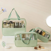 Trousse maquillage transparente élégante et pratique - modèle green / L - TransparenceSac.com