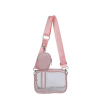 Sac Bandoulière Transparent Vert Style Chic - modèle Pink 1 - TransparenceSac.com