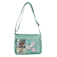 Sac bandoulière transparent fashion chic noir - modèle Green - TransparenceSac.com