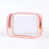 Trousse maquillage transparente violette élégante - modèle Pink - TransparenceSac.com