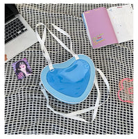Sac cœur transparent rose fashion - modèle Light Blue - TransparenceSac.com
