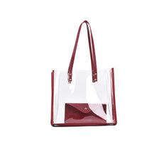 Sac shopping transparent mode rouge élégant