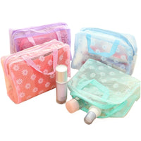 Trousse transparente motif floral élégant - TransparenceSac.com