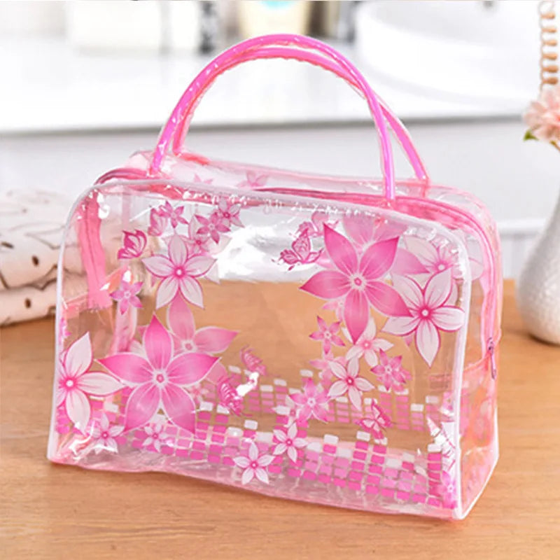 Sac de voyage transparent pois roses