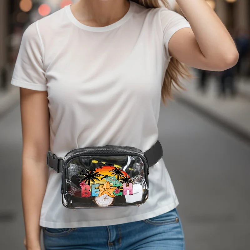 Sac banane transparent vibes tropicaux