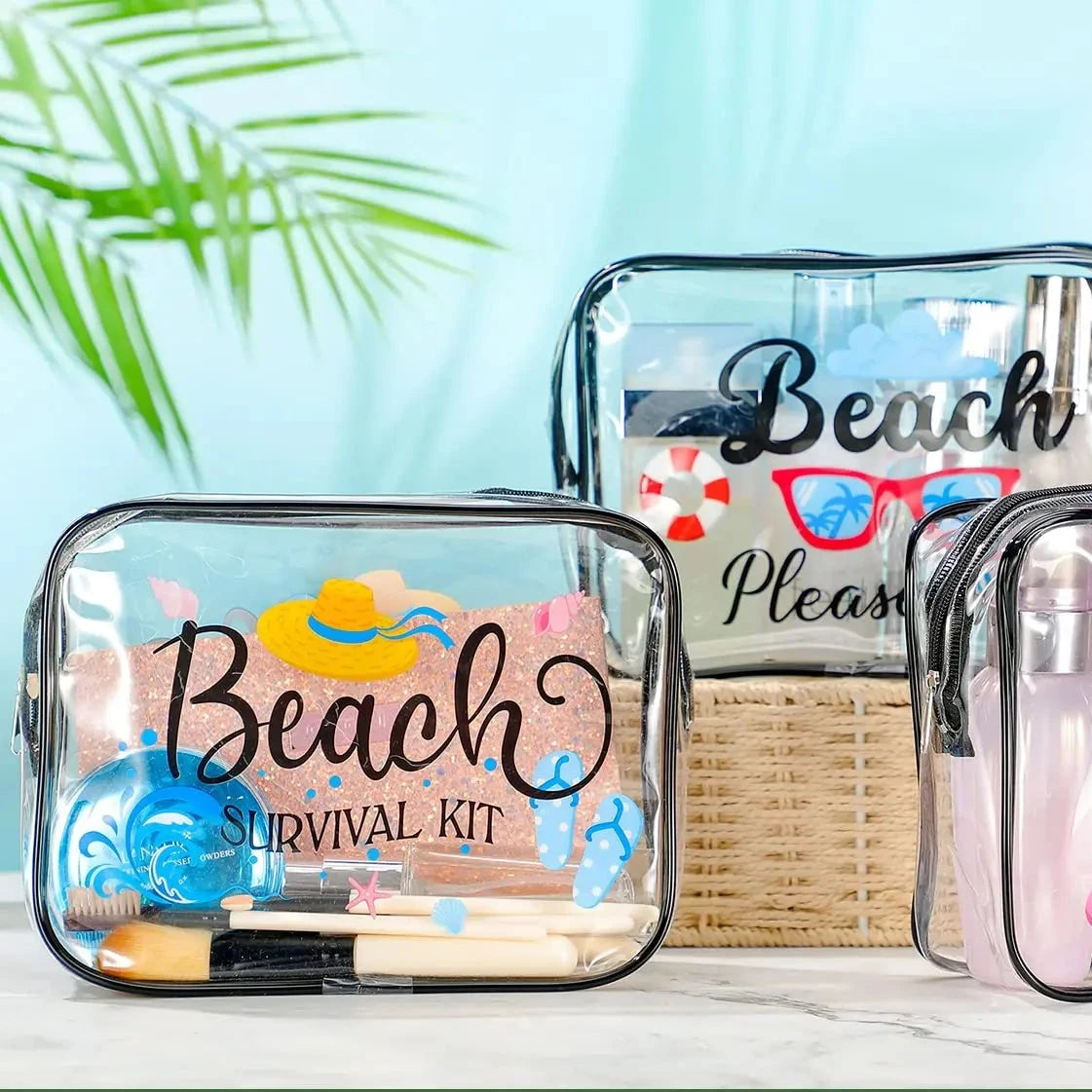 Pochette transparente plage chic et pratique