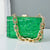 Pochette transparente chic chaîne dorée - modèle Vert - TransparenceSac.com