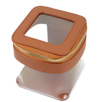 Trousse transparente chic fashion - modèle tan / 12 x 13 x12 CM - TransparenceSac.com