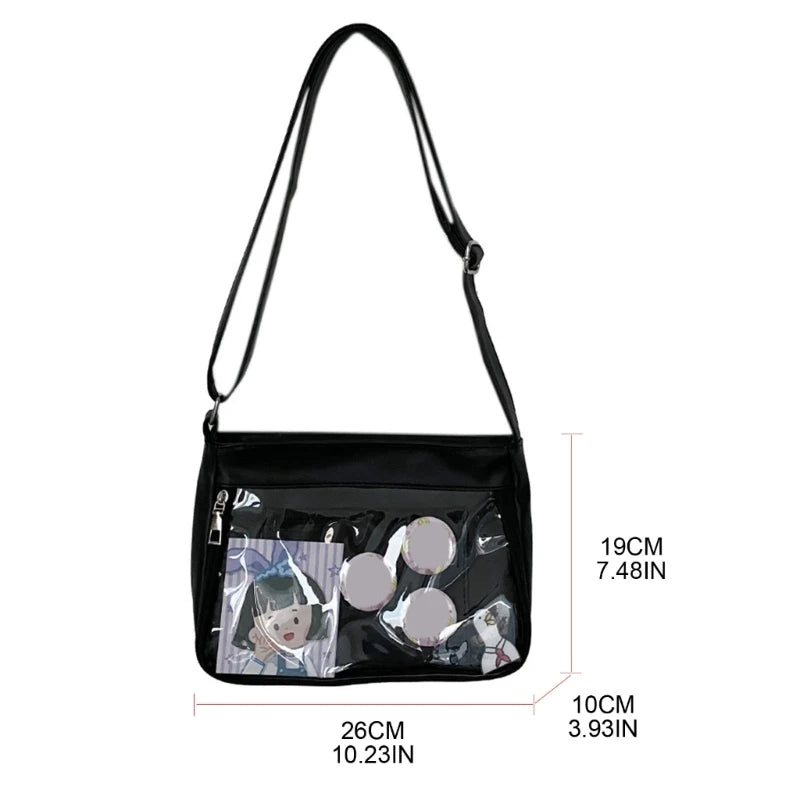 Sac bandoulière transparent fashion chic noir