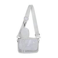 Sac bandouliere transparent violet fashion - modèle White 1 - TransparenceSac.com
